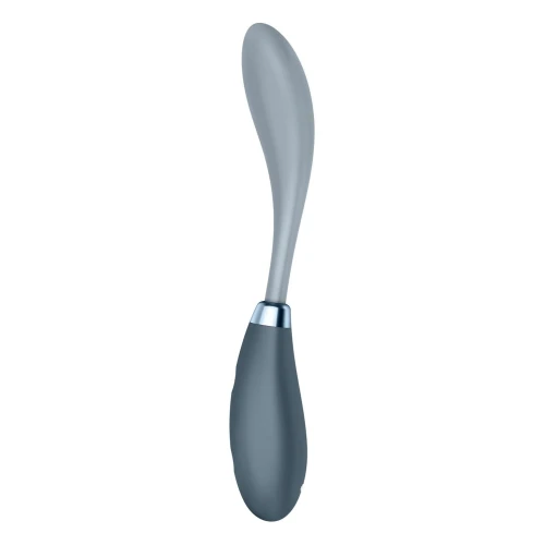На фото зображено сірий стимулятор для точки G Satisfyer G-Spot Flex 3 Grey для жінок на білому тлі.