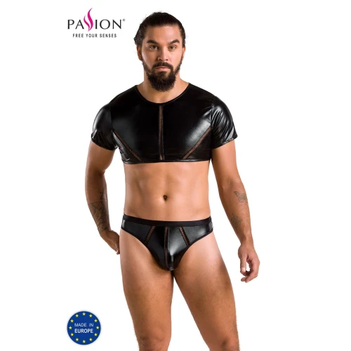 Passion 057 L/XL - Комплект мужского эро белья из секс шопа SET PETER black