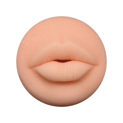 На фото зображено біло-бежевий Alive Maxi Flex L Oral-Ніжний мастурбатор для чоловіків на світлому тлі