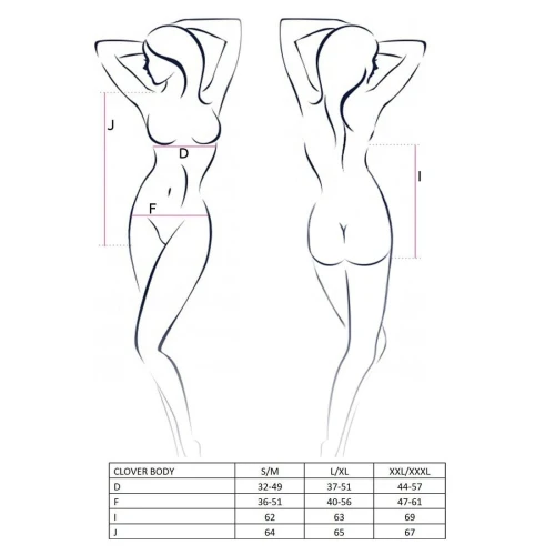 CLOVER BODY black XXL/XXXL - Эротическое боди