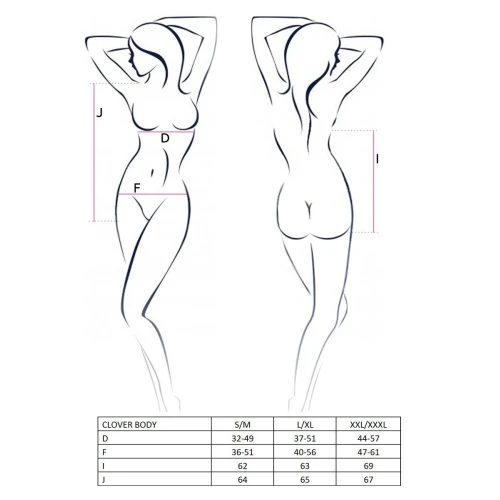 CLOVER BODY black XXL/XXXL - Эротическое боди