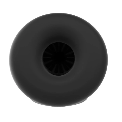 На фото изображена черная насадка на член для удлинения и утолщения Dorcel Xtend Boy для пар на белом фоне.