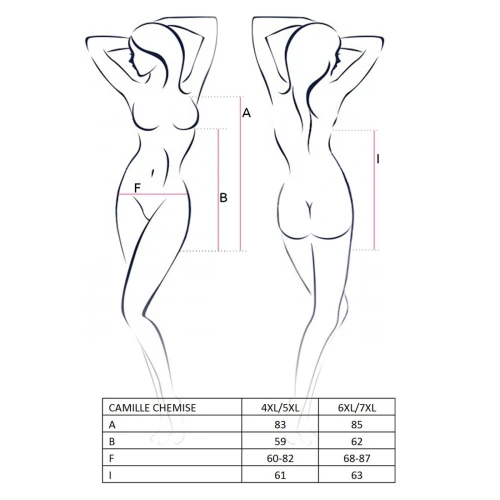 CAMILLE CHEMISE black 4XL/5XL - Приталенная сорочка