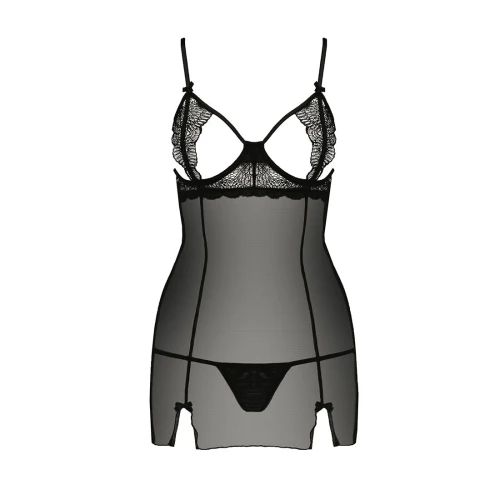 QUENTRIS CHEMISE black XXL/XXXL - Приталенная прозрачная сорочка