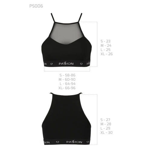 Passion PS006 TOP (S) - Спортивный женский топ (Черный)