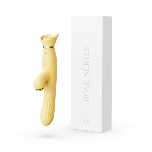 Zalo - ROSE Vibrator Lemon Yellow - Вибратор с вакуумом и подогревом