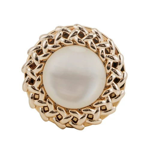 На фото изображена золотая анальная пробка LOCKINK SEVANDA Pearl Pear-shape Anal Plug унисекс на светлом фоне