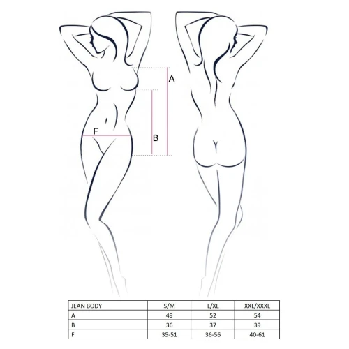 JEAN BODY black S/M - Еротичний боді під латекс (БДСМ)