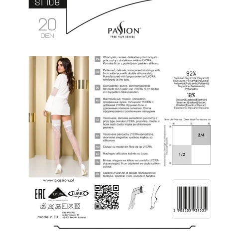 Passion ST108 3/4 nero - Женские чулки