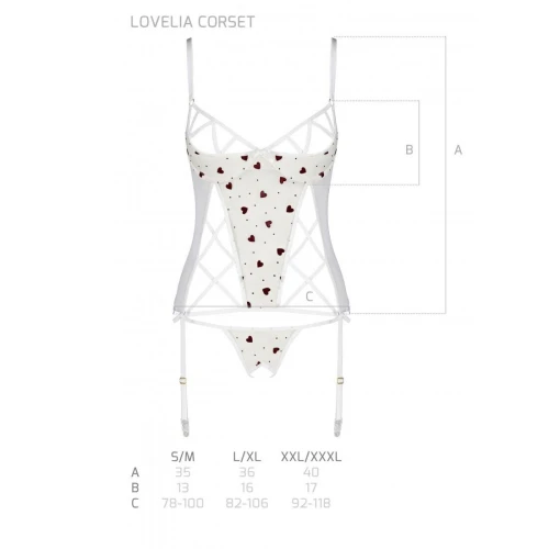 LOVELIA CORSET white XXL/XXXL — Эротический корсет с подвязками