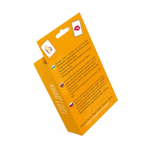 На фото изображена желтая эротическая игра «1001 Days» (UA, ENG, RU) для пар на светлом фоне