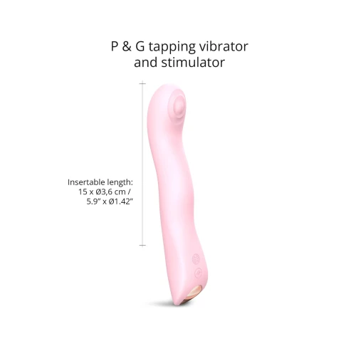 На фото изображен розовый вагинальный и анальный вибратор Love To Love SWAP - BABY PINK для женщин на белом фоне.