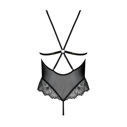 Passion DELIENA BODY black S/M - Пікантний боді для жінки