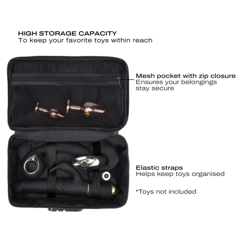 На фото зображено зелений кейс для зберігання секс-іграшок із чорним кодовим замком Dorcel DISCREET BOX LUXURY GREEN унісекс на білому тлі.