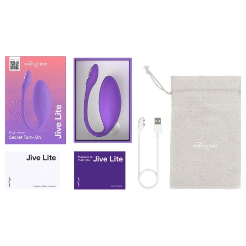 На фото зображено фіолетове смарт-віброяйце We-Vibe Jive Lite Purple для жінок на білому тлі.