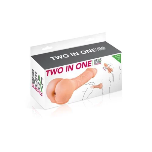 Насадка на член - мастурбатор 2-в-1 Real Body - Two In One (надорвана упаковка)