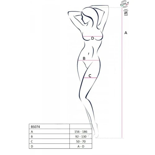 Ажурный бодистокинг с имитацией чулок Passion BS074 white