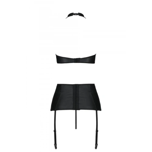 Passion Nancy Set black XXL/XXXL - Комплект з еко-шкіри