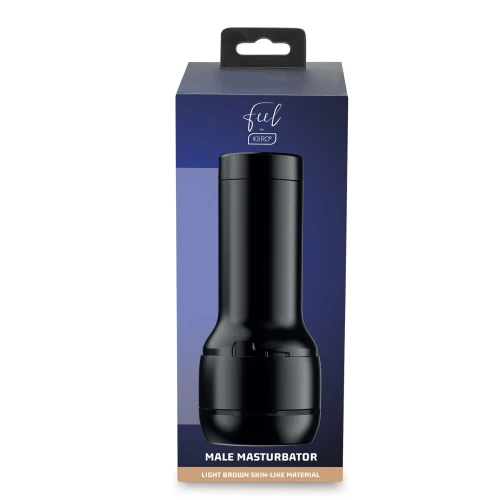 На фото зображено чорний мастурбатор-вагін для секс-машини Kiiroo Keon Kiiroo Feel Stroker Light Brown світлому фоні