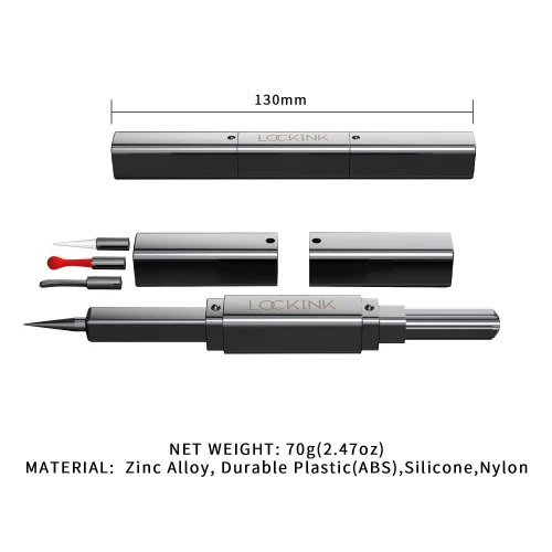 На фото изображен серый эксклюзивный тиклер LOCKINK 5-head Flirting Tickler - Grey с пятью насадками унисекс на белом фоне