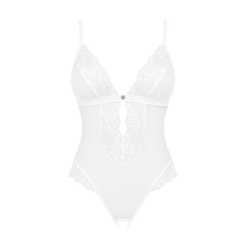 Эротическое полупрозрачное боди Obsessive Heavenlly crotchless teddy M/L (мятая упаковка!!!)