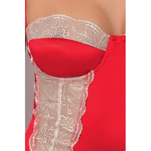 LORAINE CHEMISE red XXL/XXXL - Приталенная сорочка с чашечками
