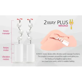 Kokos Big Hip Hera 2WayPlus - Реалістичний мастурбатор полуторс з масажем