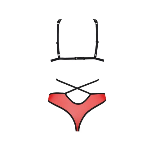 Passion PEONIA SET red XXL/XXXL  - Комплект нижнего секси белья