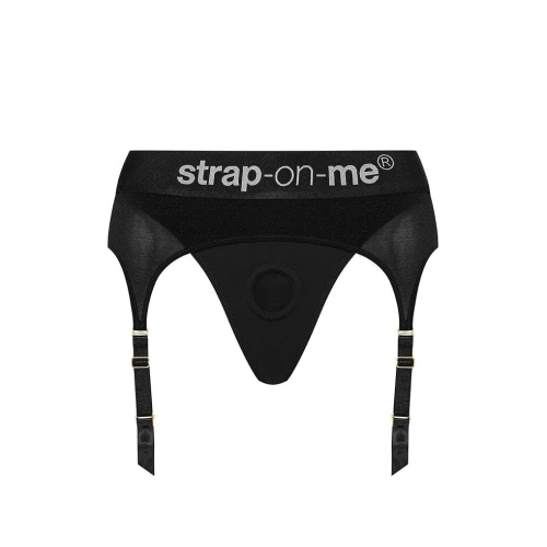 Трусы для страпона с подвязками для чулок Strap-On-Me REBEL HARNESS - L (мятая упаковка!!!)