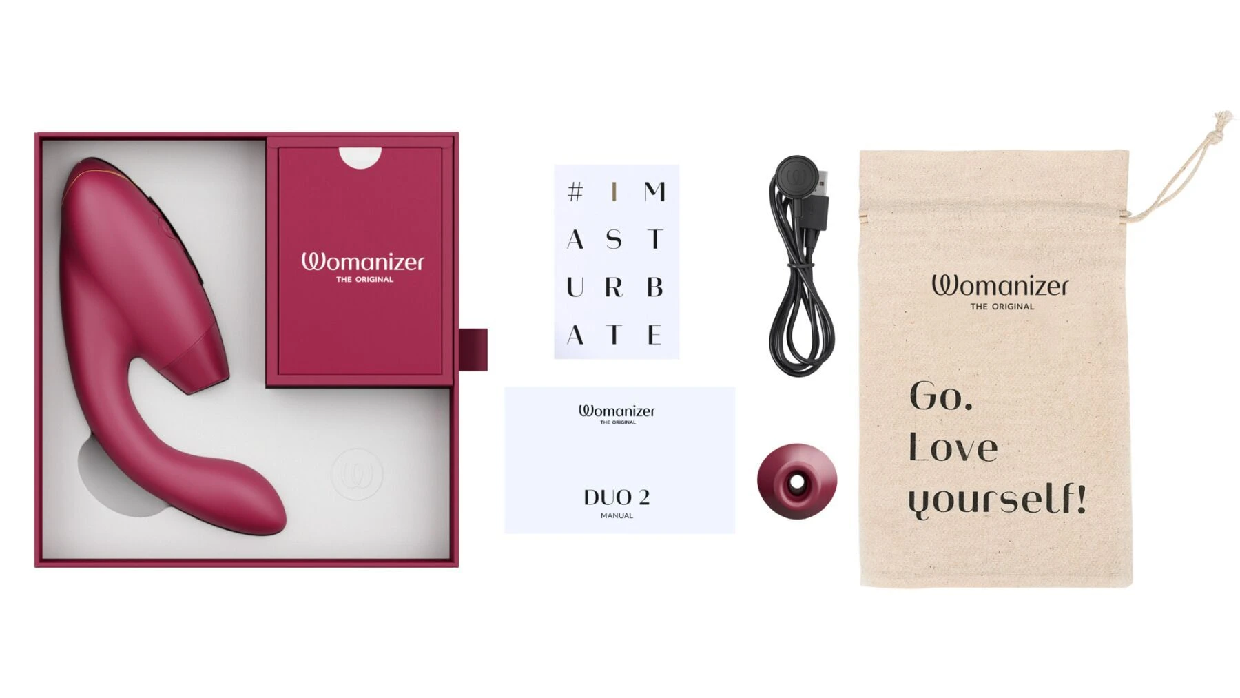 Вакуумный клиторальный стимулятор Womanizer Duo 2 - Bordeaux (мятая упаковка!!!)