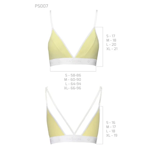 Passion PS007 TOP (L) - Спортивний жіночий топ (Жовтий)
