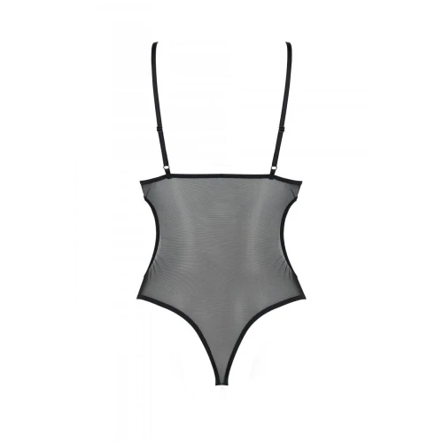 Passion Christa Body black XXL/XXXL - Боді з ажурним ліфом