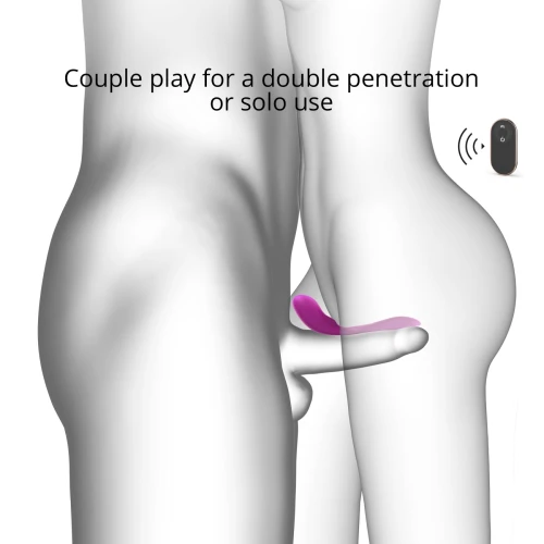 На фото зображено рожевий вібратор Love To Love MATCH UP - SWEET ORCHID для пар на світлому фоні