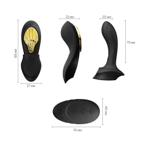 На фото чорний вібратор Zalo AYA Obsidian Black — вібратор для трусиків із насадкою.