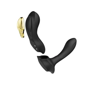 На фото чорний вібратор Zalo AYA Obsidian Black — вібратор для трусиків із насадкою.