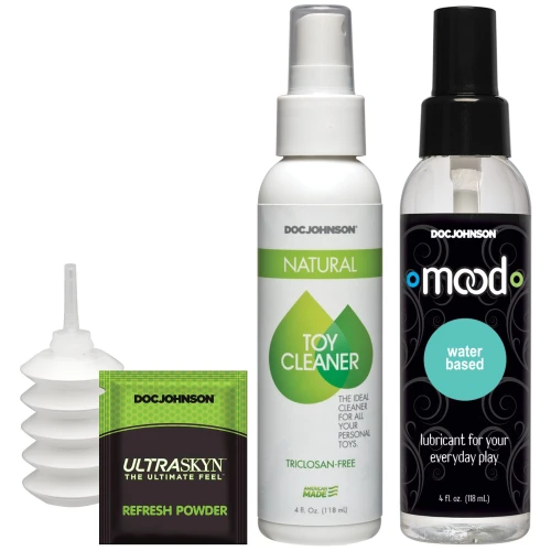 Doc Johnson Vac-U-Lock VIBRATING Dual Density ULTRASKYN Set - Набор для страпона 