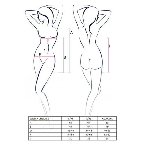 WILMA CHEMISE white XXL/XXXL - Приталена сорочка з чашечками