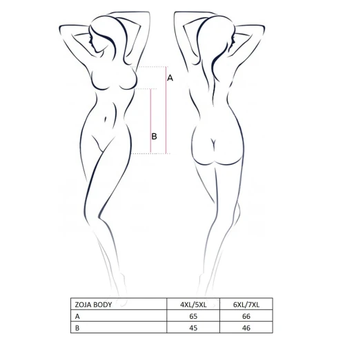 ZOJA BODY black 4XL/5XL - Боди монокини с глубоким декольте