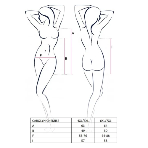 CAROLYN CHEMISE black 4XL/5XL - Приталенная сорочка