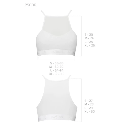 Passion PS006 TOP (S) - Спортивный женский топ (Белый) 