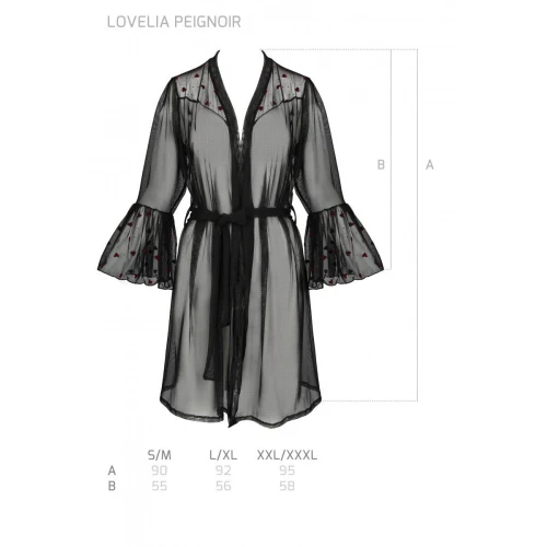 LOVELIA PEIGNOIR black XXL/XXXL — напівпрозорий пеньюар