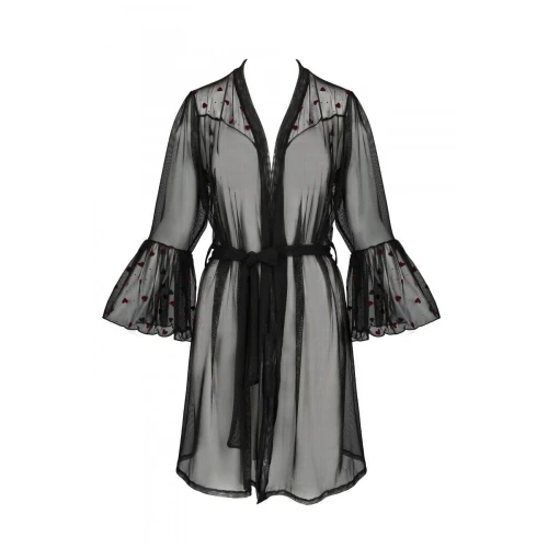 LOVELIA PEIGNOIR black XXL/XXXL — напівпрозорий пеньюар