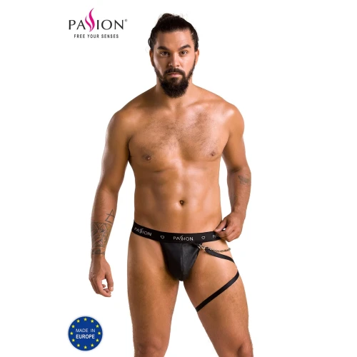 Passion 058 - Мужские трусы со стрепами THONG BILL black XXL/XXXL