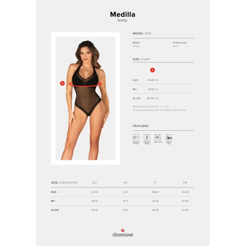 Obsessive Medilla teddy XS/S - Жіночий боді на подарунок