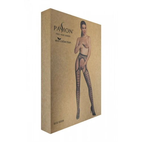 Еротичні колготки-бодістокінг Passion ECO S008 black