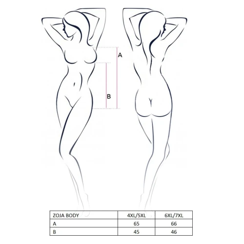 ZOJA BODY black 6XL/7XL - Боди монокини с глубоким декольте