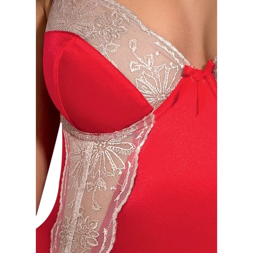 LORAINE CORSET red L/XL - Эротический корсет с пажами