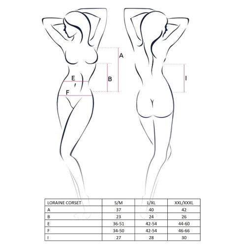 LORAINE CORSET red L/XL - Эротический корсет с пажами