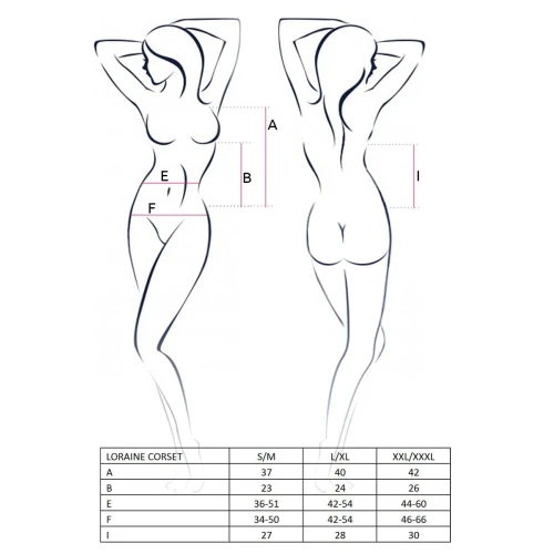 LORAINE CORSET red L/XL - Эротический корсет с пажами