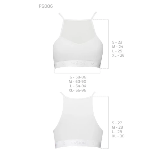 Passion PS006 TOP (XL) - Жіночий спортивний топ (Білий)